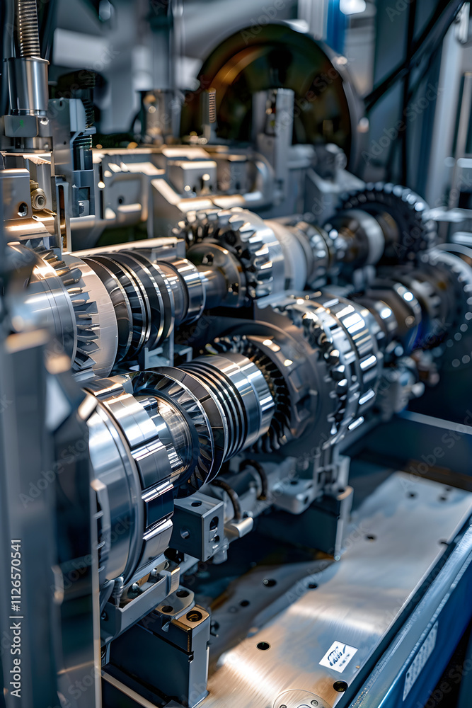 Close-up View of a Complex ZF Transmission System with Detailed Machining and Quality Metallurgy Close-up View of a Complex ZF Transmission System with Detailed Machining and Quality Metallurgy