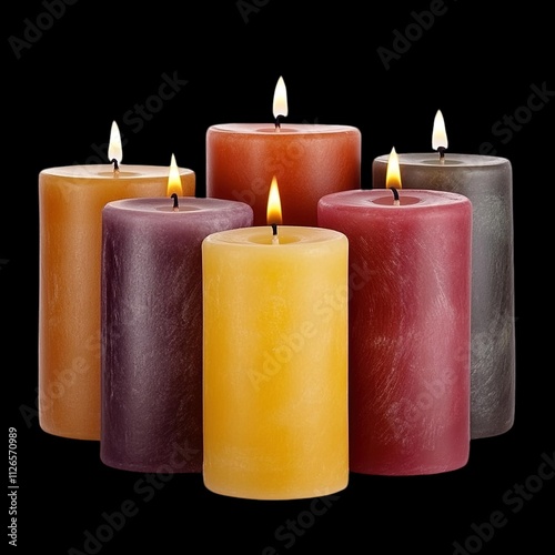 candles on a red background