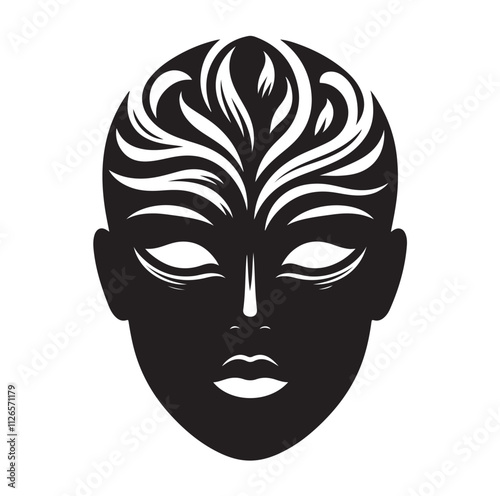 face mask silhouette vector illustration