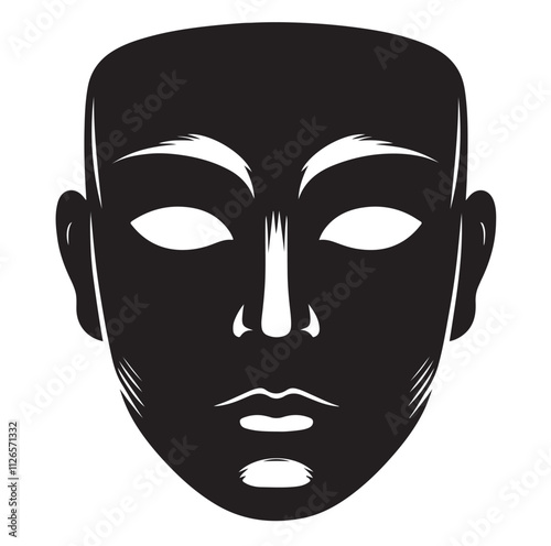 face mask silhouette vector illustration