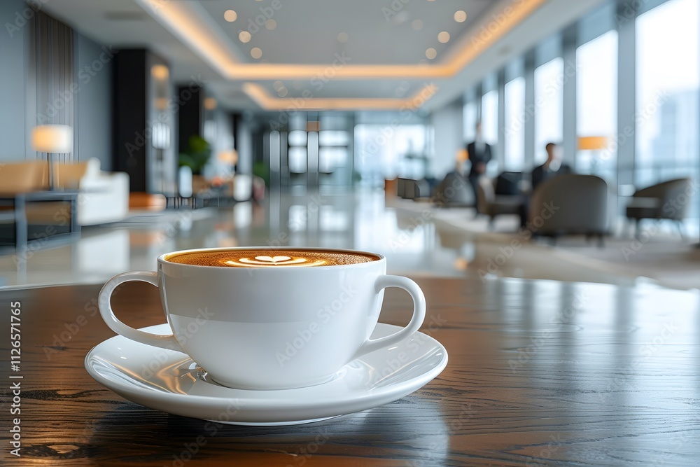 Modern Coffee Break in a Stylish Office Lounge Modern Coffee Break in a Stylish Office Lounge