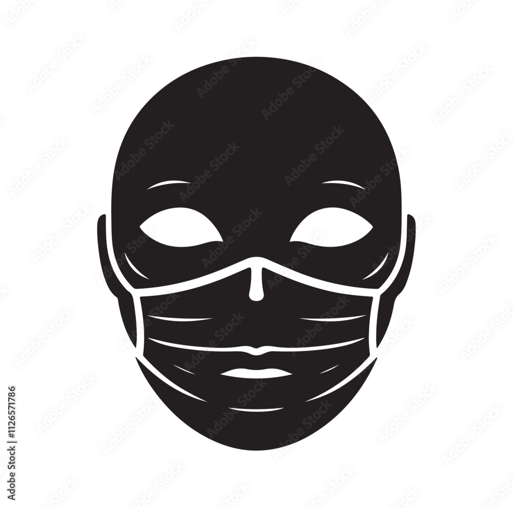 face mask silhouette vector illustration face mask silhouette vector illustration