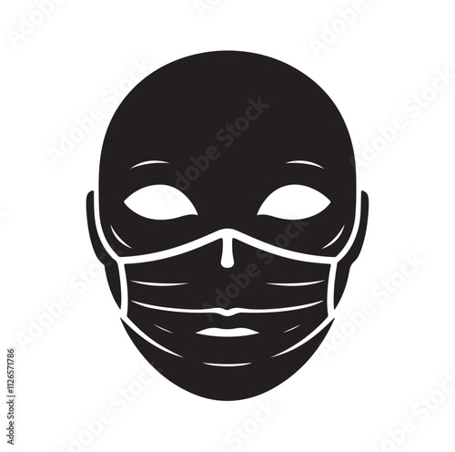 face mask silhouette vector illustration