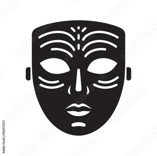 face mask silhouette vector illustration