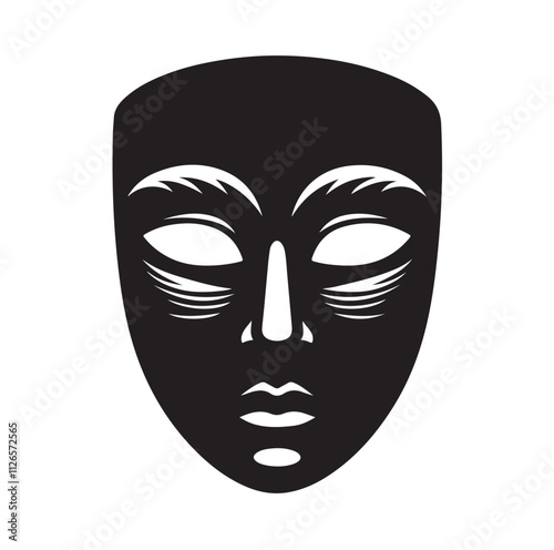 face mask silhouette vector illustration