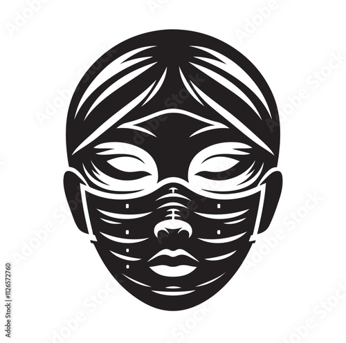 face mask silhouette vector illustration