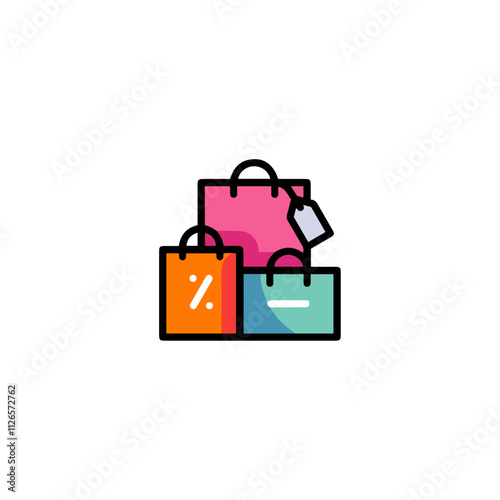 Shopping Beg icon flat vector design