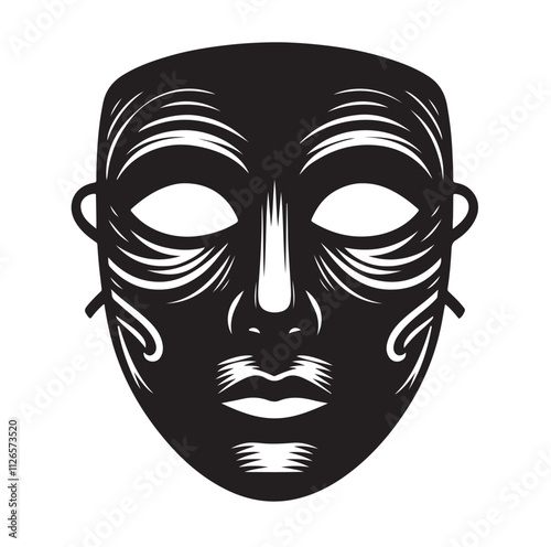 face mask silhouette vector illustration
