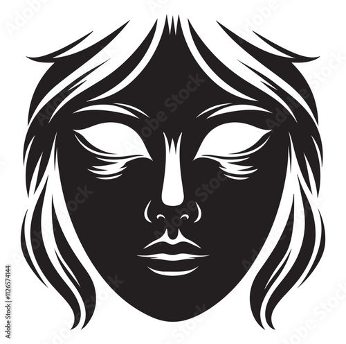face mask silhouette vector illustration