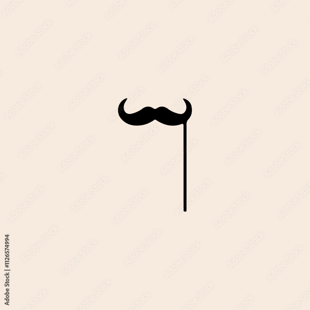 3d rendering of a moustache photo attribute isolated flat vector design. 3d rendering of a moustache photo attribute isolated flat vector design.