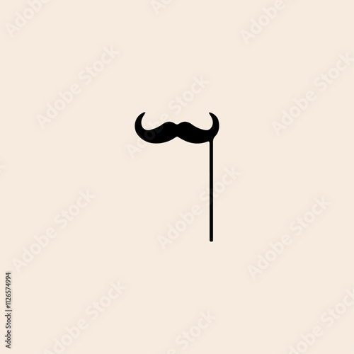 3d rendering of a moustache photo attribute isolated flat vector design.