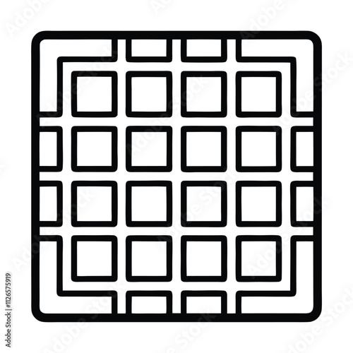 a black and white line drawing of a square grid