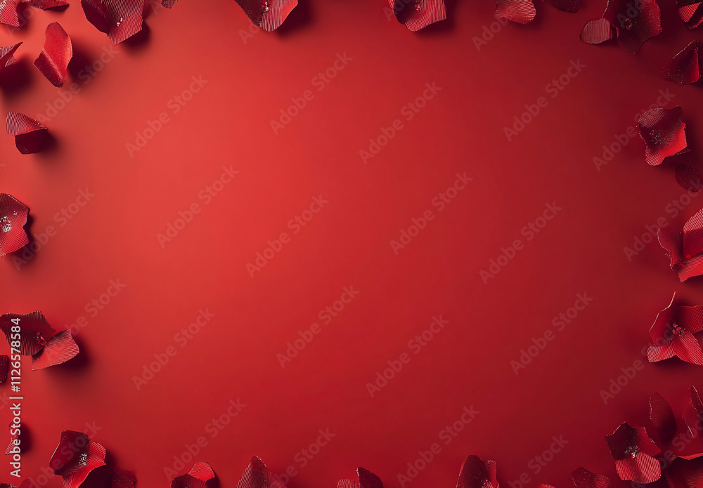 Colorful arrangement of red rock crystals creating a vibrant display on a smooth surface