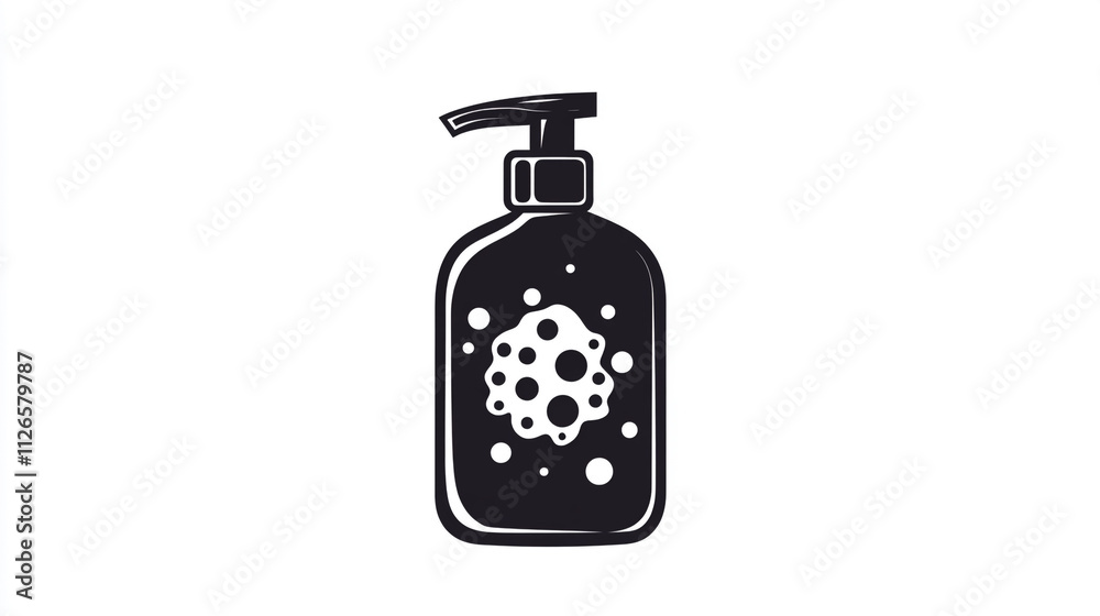 Creative design of a bottle with bubble decorations for hygiene or cleaning products Creative design of a bottle with bubble decorations for hygiene or cleaning products