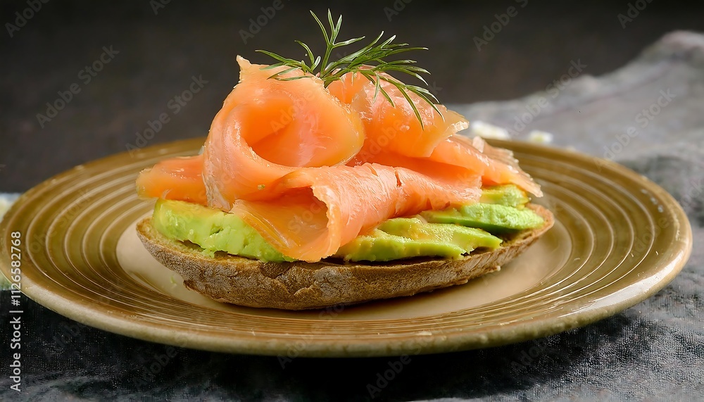 Smoked salmon and avocado toast a delicious and healthy meal. Smoked salmon and avocado toast a delicious and healthy meal.
