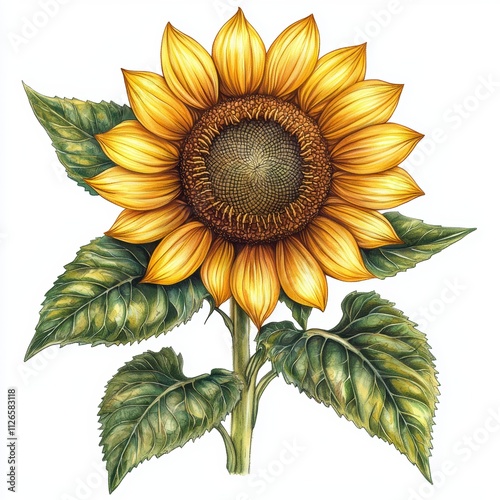 Sunflower clipart isolated on white background