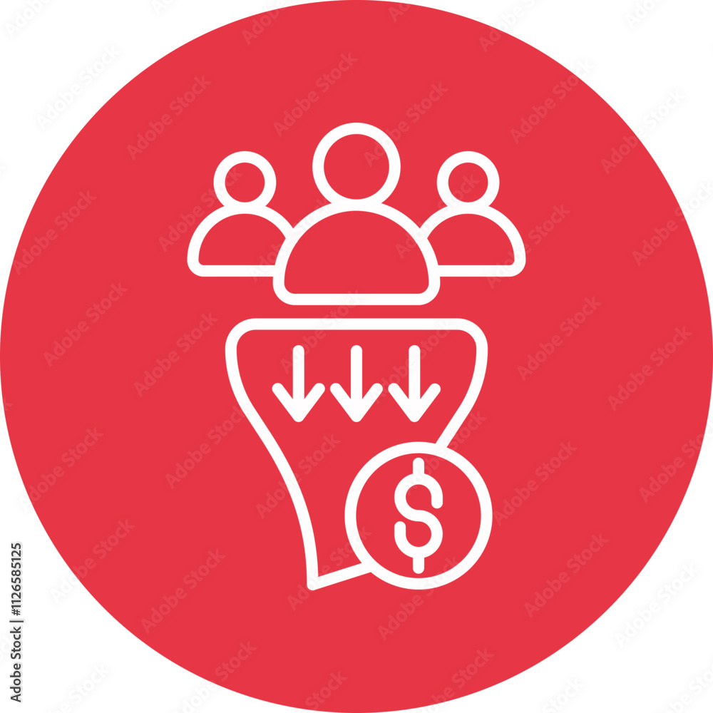 Sales Pipeline line circle icon Sales Pipeline line circle icon