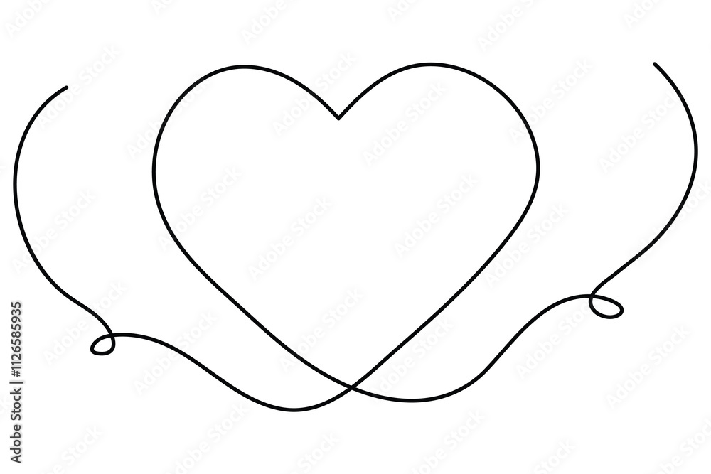 Heart continuous one line art drawing of heart hand drawn vector illustration
Heart continuous one line art drawing of heart hand drawn vector illustration