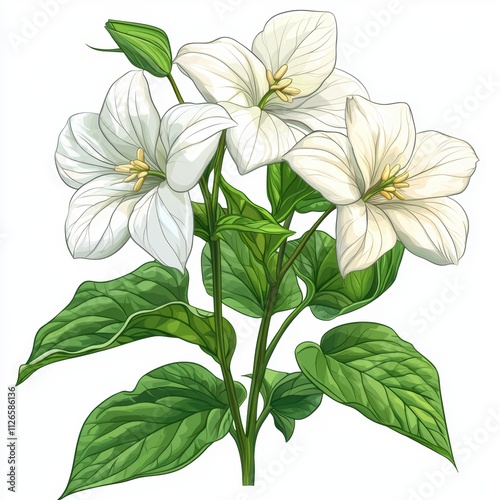Trillium clipart isolated on white background