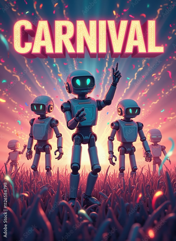 Retro-Futuristic Vaporwave Carnival Poster Retro-Futuristic Vaporwave Carnival Poster