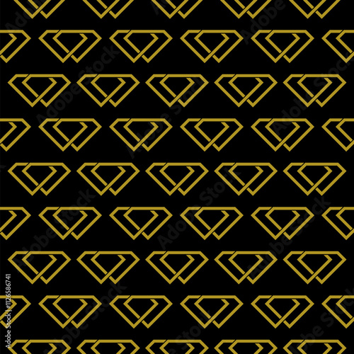 Diamonds seamless pattern isolated on black background