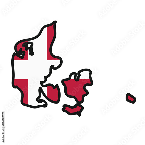 DENMARK Map with flag in body