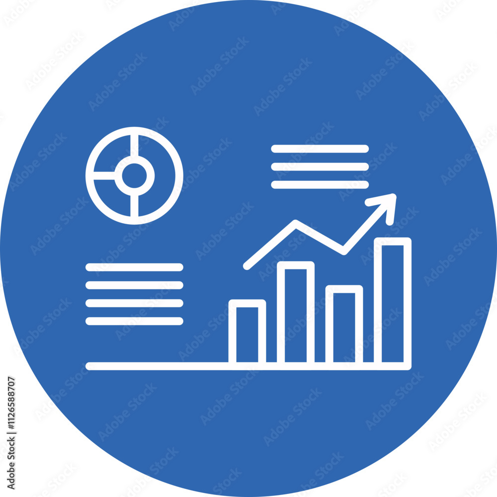 Statistical Analysis line circle icon Statistical Analysis line circle icon