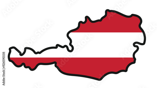 AUSTRIA Map with flag in body