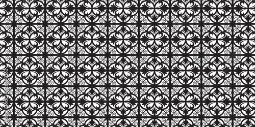 Black and white ornamental design seamless abstract pattern , seamless pattern with black and white lines.