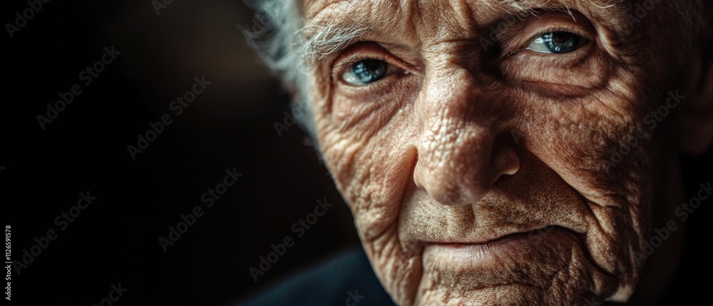 close-up portrait of an elderly person with expressive features close-up portrait of an elderly person with expressive features