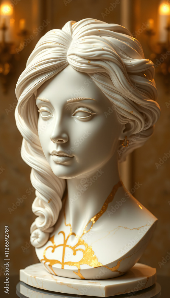 Obraz premium A glamorous black mannequin with a golden crown, embodying elegance and style