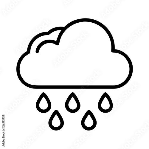 Fotografie raincloud icon, nature vector icon, environment vector icon - black outline icon of raincloud symbolizing nature, environment, and seasonal in simple design