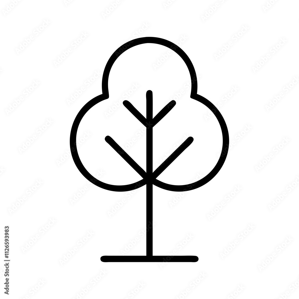 tree icon, nature vector icon, environment vector icon - black outline icon of tree symbolizing nature, environment, and seasonal in simple design. tree icon, nature vector icon, environment vector icon - black outline icon of tree symbolizing nature, environment, and seasonal in simple design.