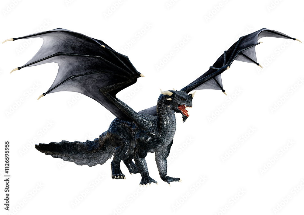 Fototapeta premium 3D Rendering Fairy Tale Dragon on White