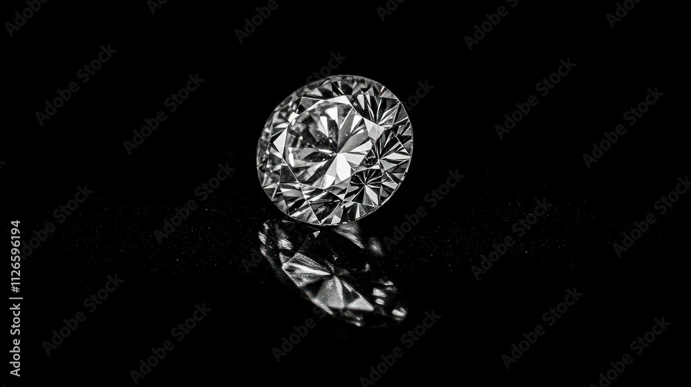 A sparkling diamond on a black background symbolizes clarity and luxury. A sparkling diamond on a black background symbolizes clarity and luxury.