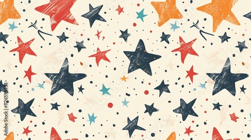 Wallpaper Mural A seamless pattern of colorful stars on a light background. Torontodigital.ca