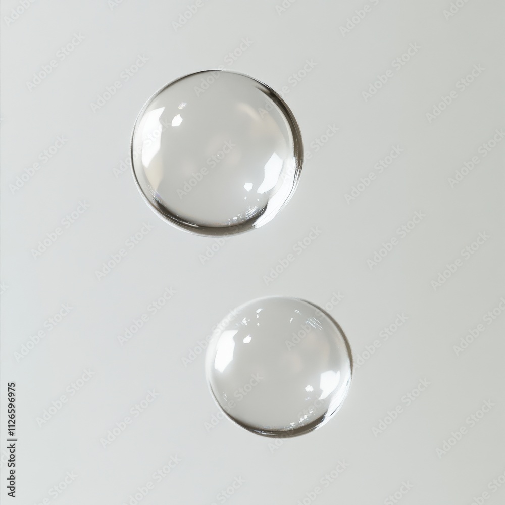 clear soap bubbles floating on a light background clear soap bubbles floating on a light background
