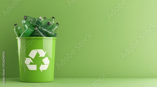 Recycling Bin with Green Background photo