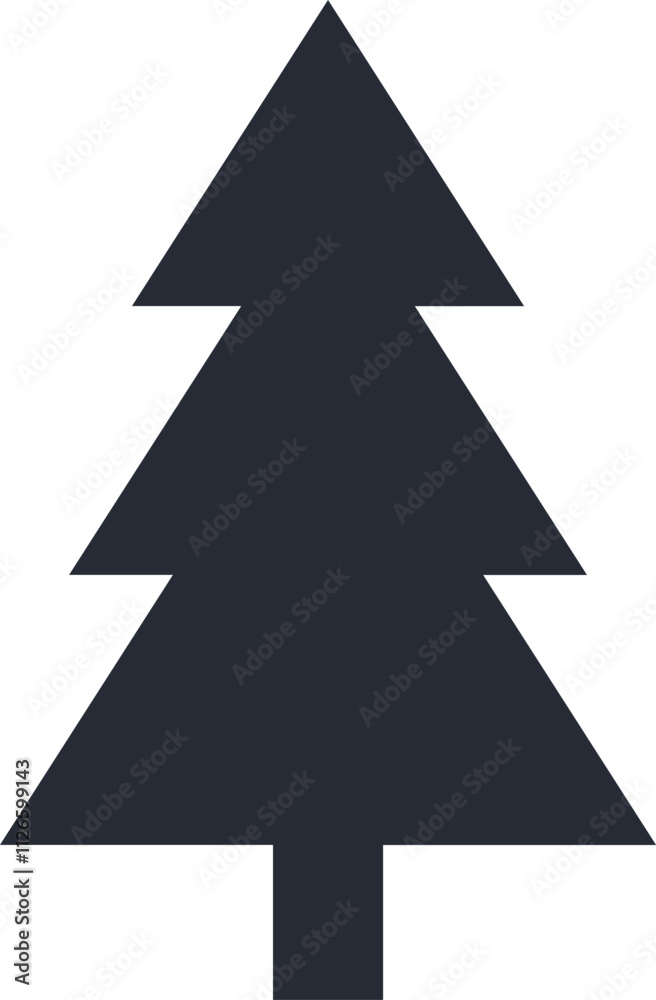 Minimalist White Pine Tree Illustration. Vector Illustration Minimalist White Pine Tree Illustration. Vector Illustration
