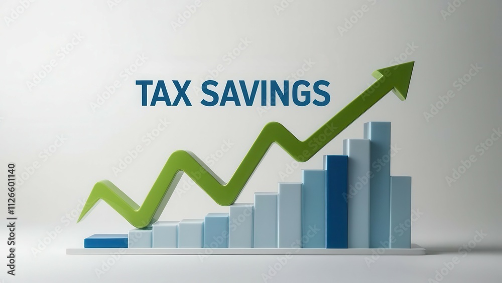 A visual representation of tax savings showcasing a rising graph with bars, indicating growth in financial benefits. A visual representation of tax savings showcasing a rising graph with bars, indicating growth in financial benefits.
