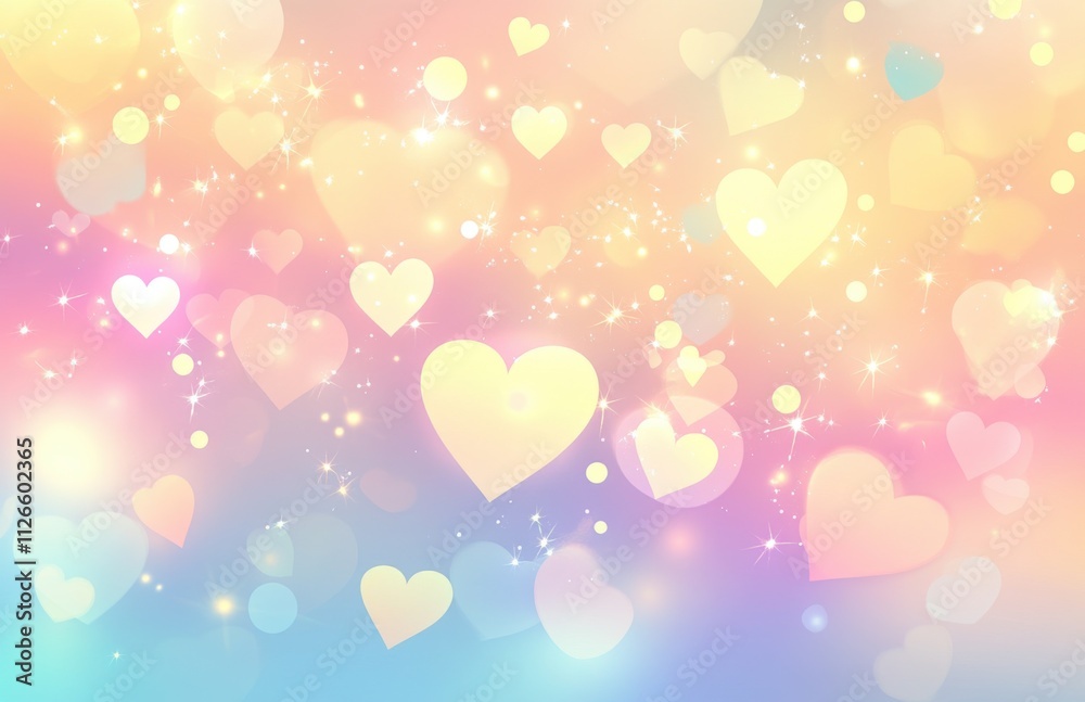 A pastel background with hearts and stars, creating an enchanting Valentine's Day atmosphere. Soft hues of pink, blue, yellow, and white create a dreamy backdrop for text or design elements. A pastel background with hearts and stars, creating an enchanting Valentine's Day atmosphere. Soft hues of pink, blue, yellow, and white create a dreamy backdrop for text or design elements.