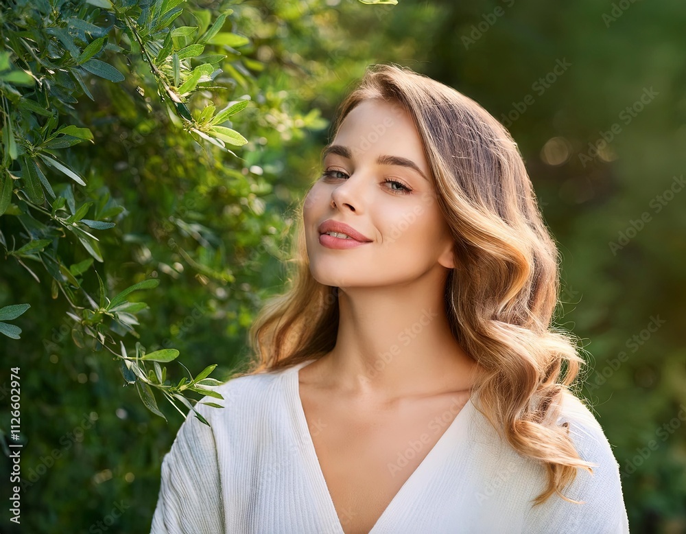 Beautiful young woman posing outdoors Beautiful young woman posing outdoors