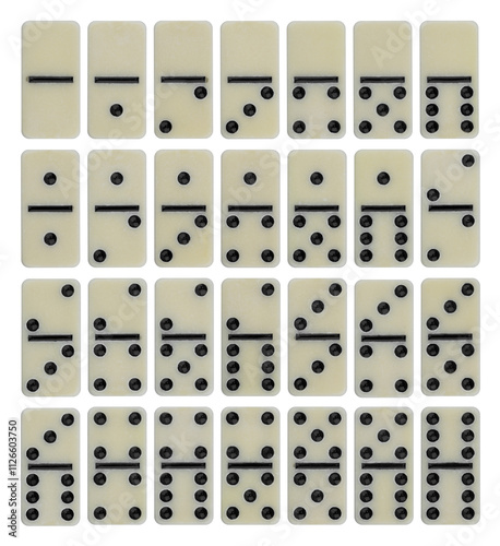 Obraz na plátně Big size full set of domino tiles isolated on white background