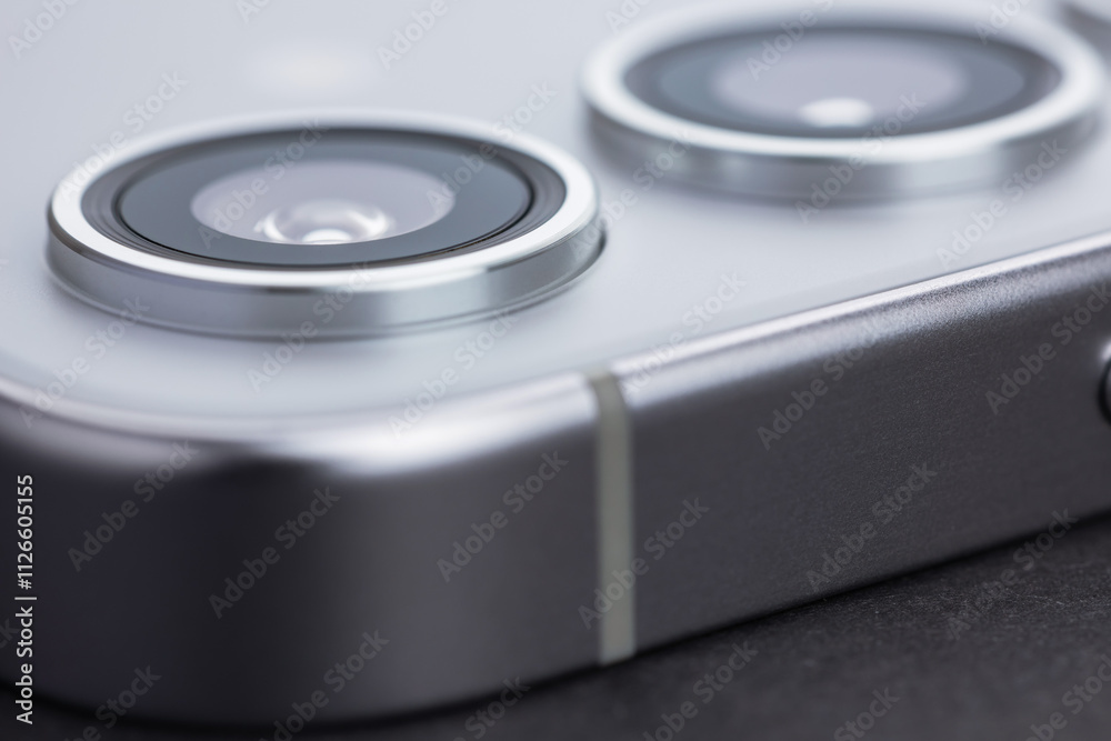 Smartphone cameras close-up. A universal set of cameras in a modern mobile phone. Smartphone cameras close-up. A universal set of cameras in a modern mobile phone.