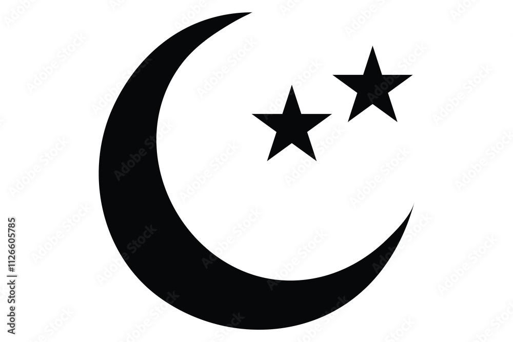 Moon crescent icon. Moon icon. Moon silhouette vector illustration
Moon crescent icon. Moon icon. Moon silhouette vector illustration
