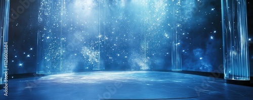 Transparent glass stage background