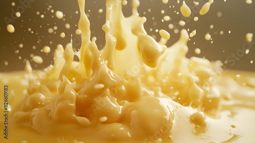 Golden Liquid Splashing Dynamically Forming Abstract Shapes