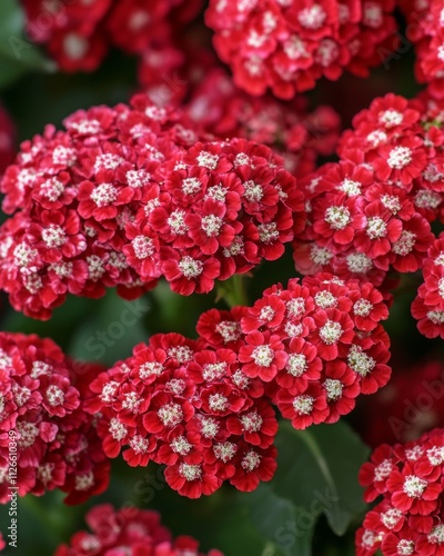 Red Yarrow Flowers in Full Bloom