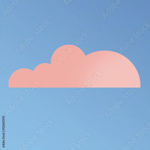 Pink white cloud minimalistic art style