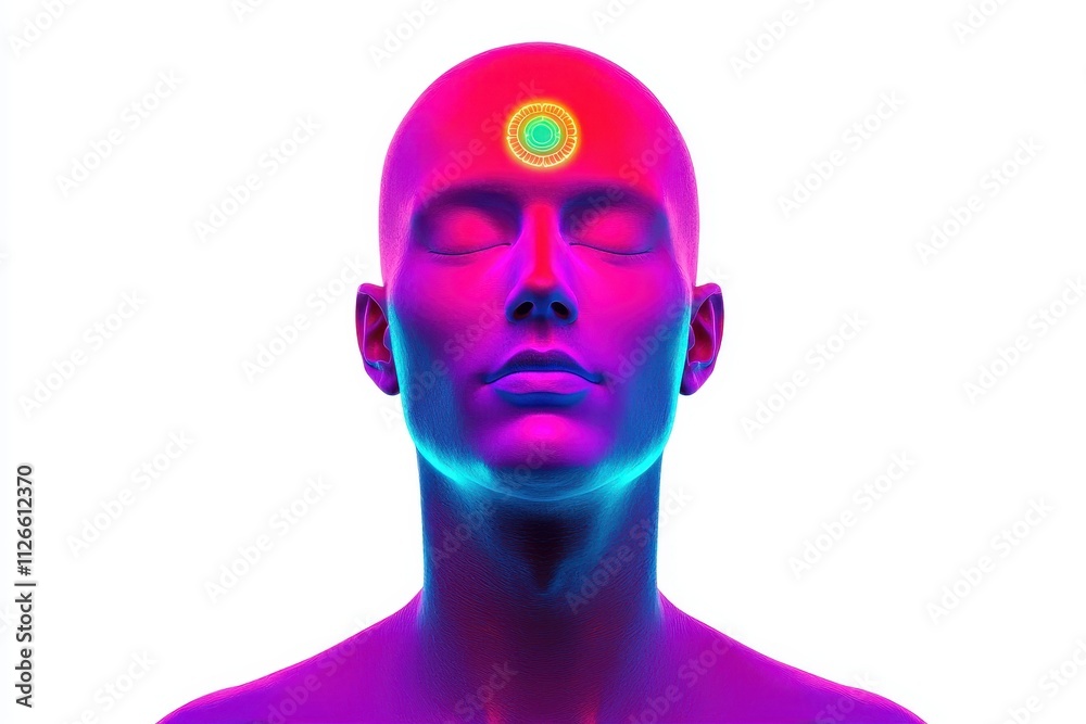Serene 3D Render Human Head Chakras Aura Energy Meditation Mind Spirituality Wellness Peace Inner Serene 3D Render Human Head Chakras Aura Energy Meditation Mind Spirituality Wellness Peace Inner